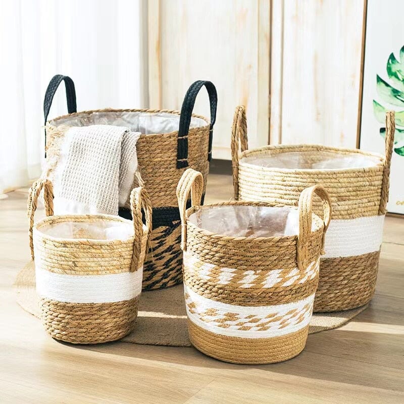 Laundry Basket Woven Seagrass Storage Hamper with Handles