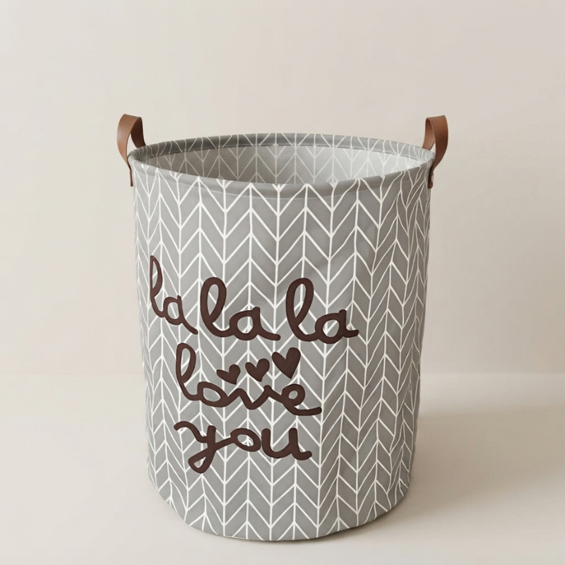 Laundry Basket Foldable Round Storage Bin with Handles