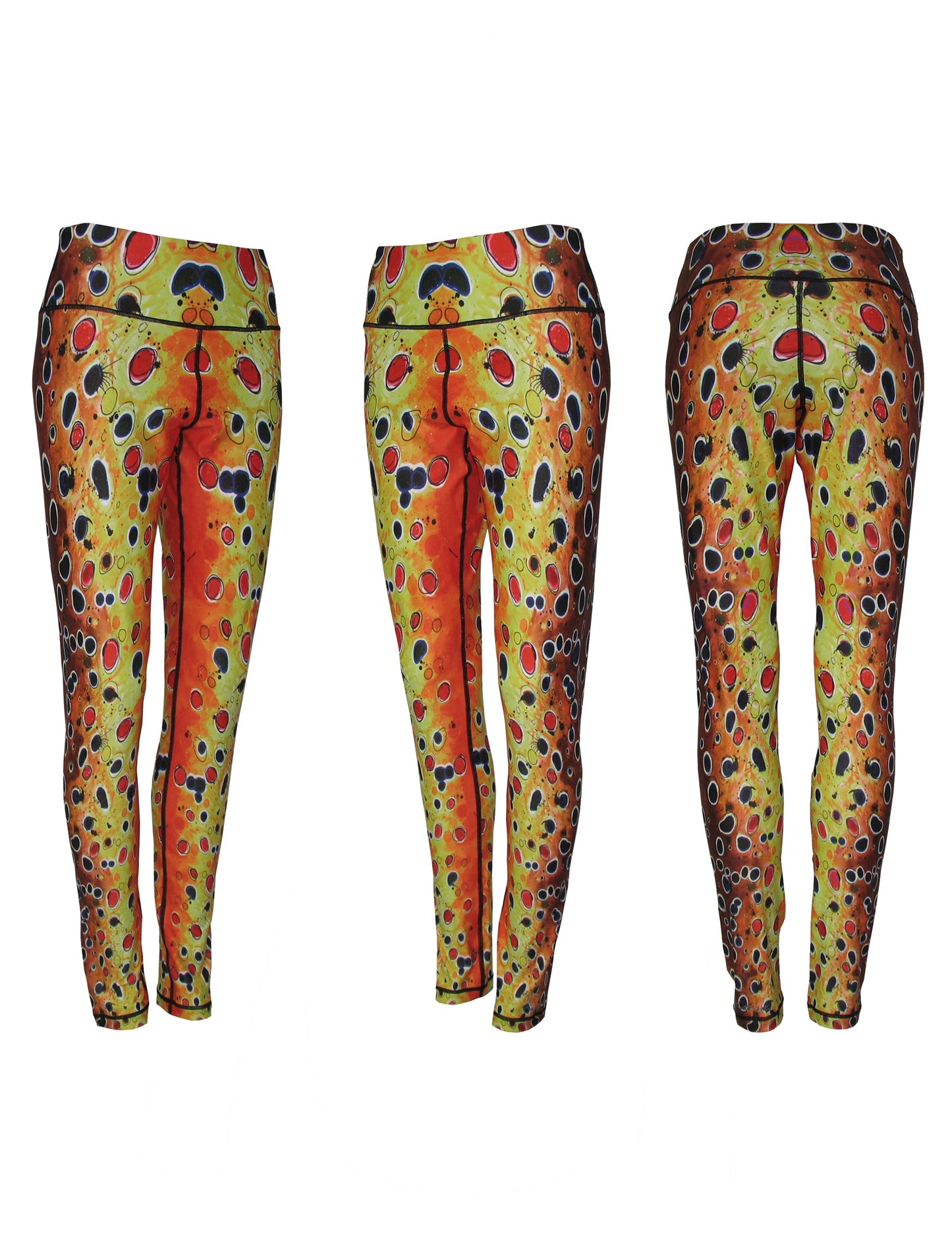 Brown Trout2 Fish Print Patterned All Sport Leggings
