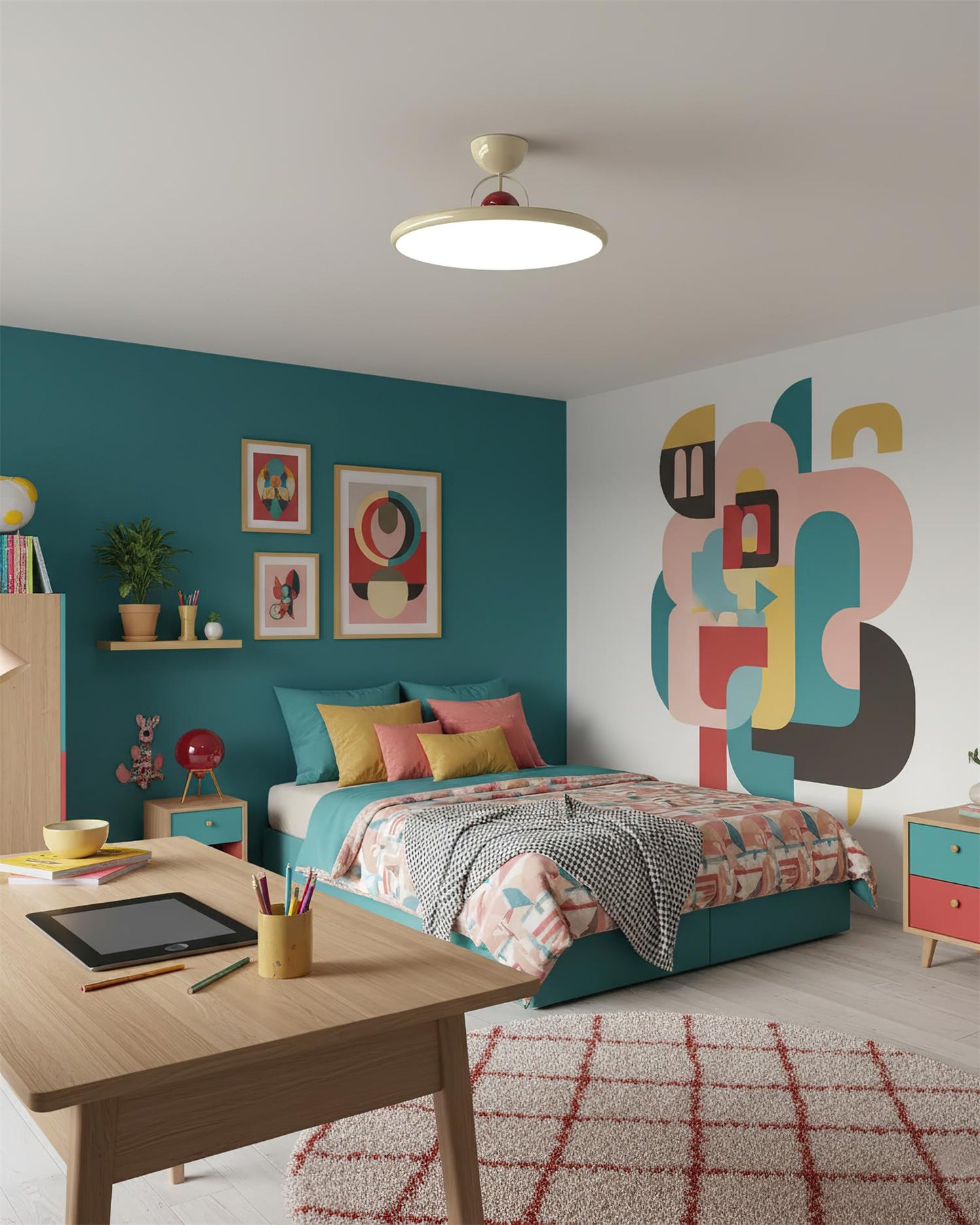 Floating Disc Ceiling Light With Offset Canopy