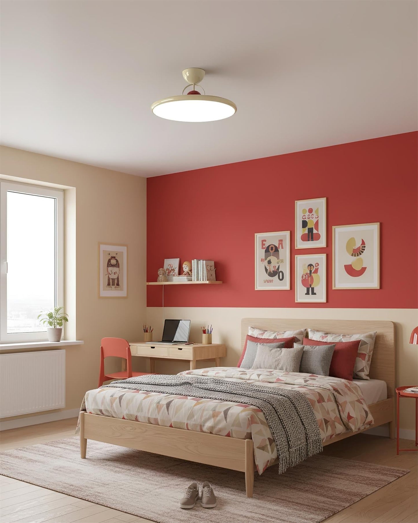 Floating Disc Ceiling Light With Offset Canopy