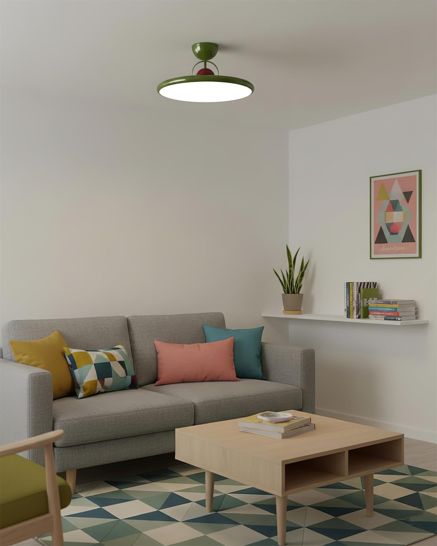 Floating Disc Ceiling Light With Offset Canopy