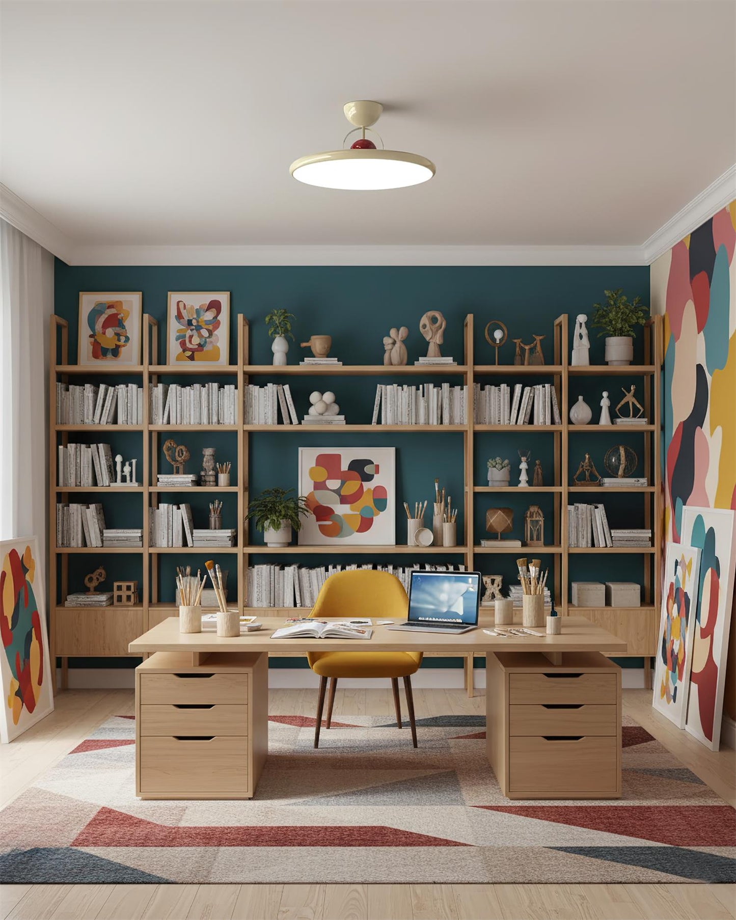 Floating Disc Ceiling Light With Offset Canopy