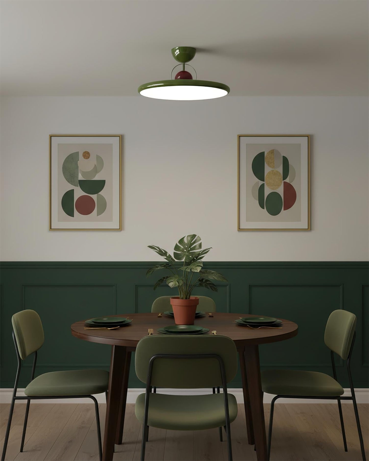 Floating Disc Ceiling Light With Offset Canopy