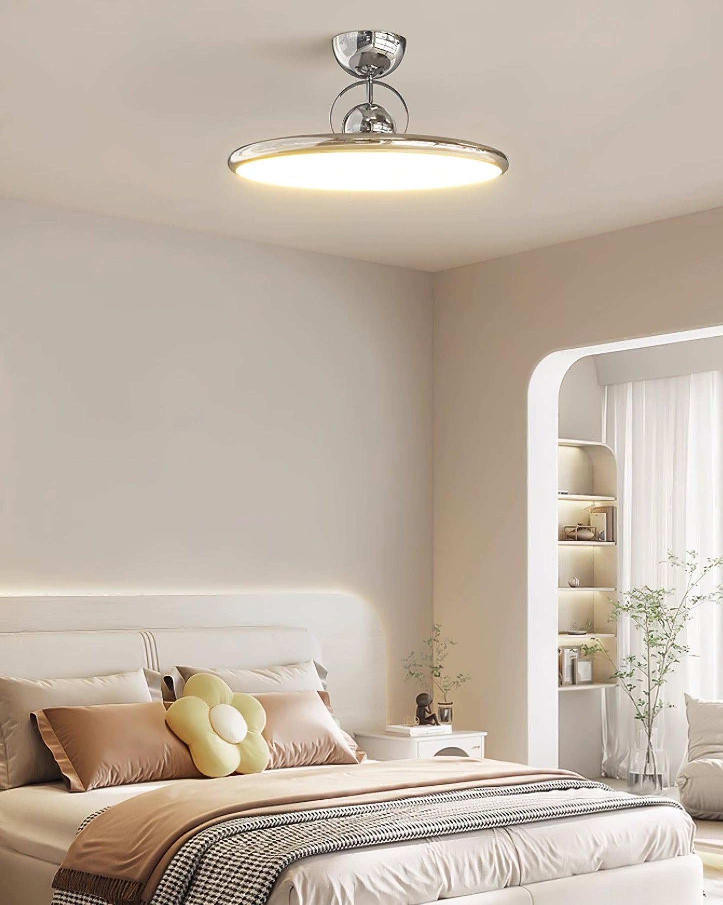 Floating Disc Ceiling Light With Offset Canopy