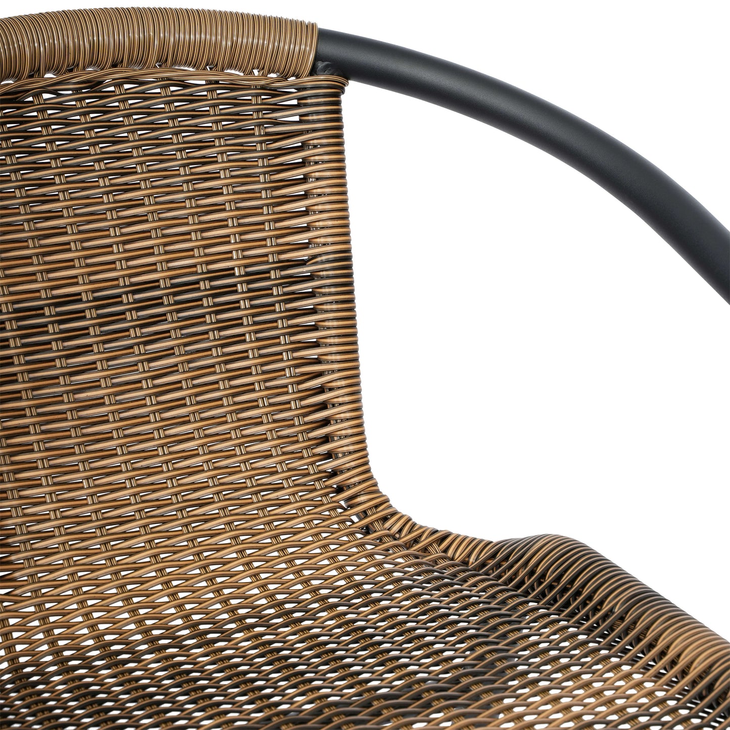 Lila Commercial Grade Indoor-Outdoor PE Rattan Restaurant Barstool with Steel Frame and Footrest