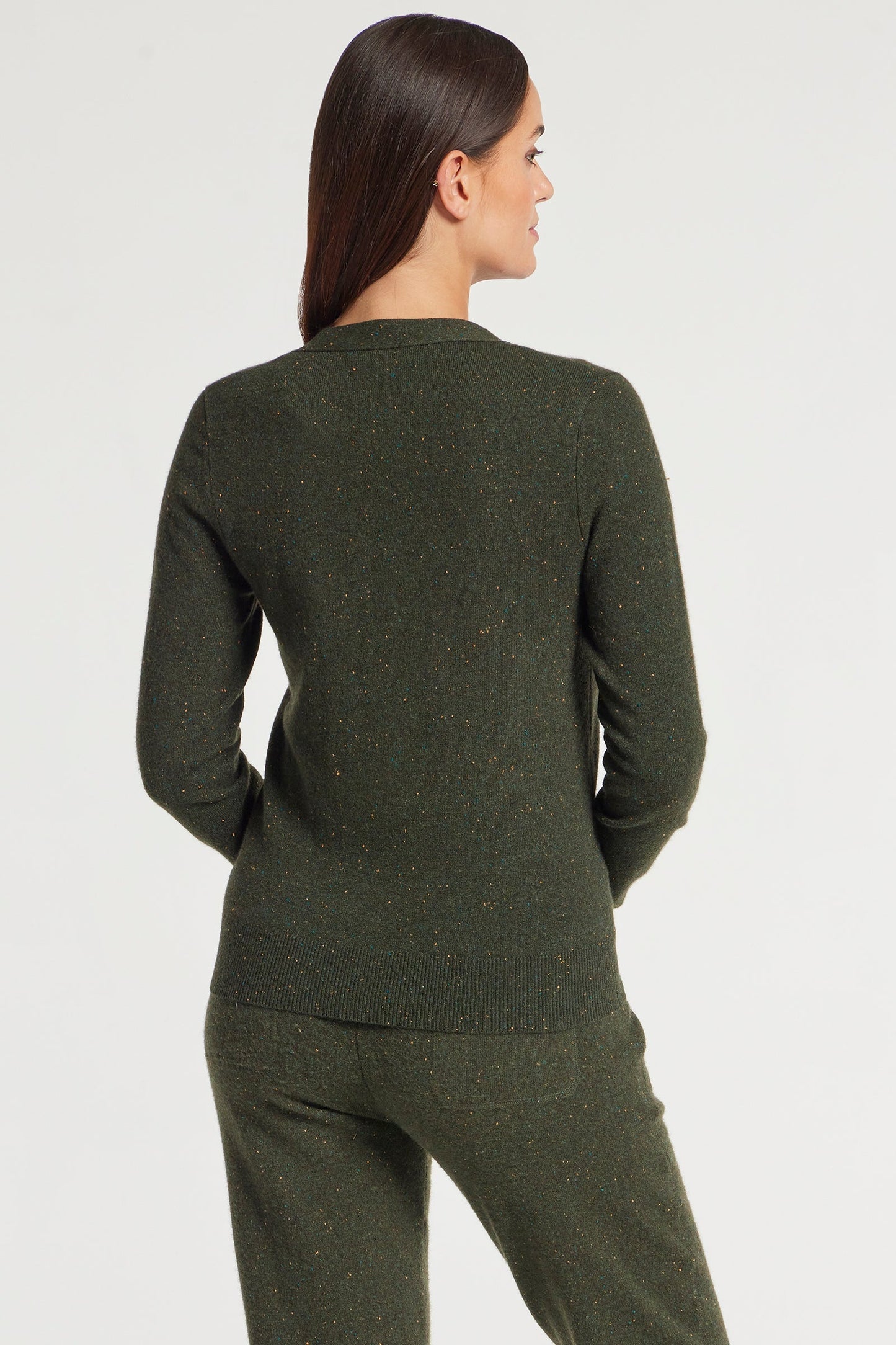Missy Cashmere Cardigan in Army Green