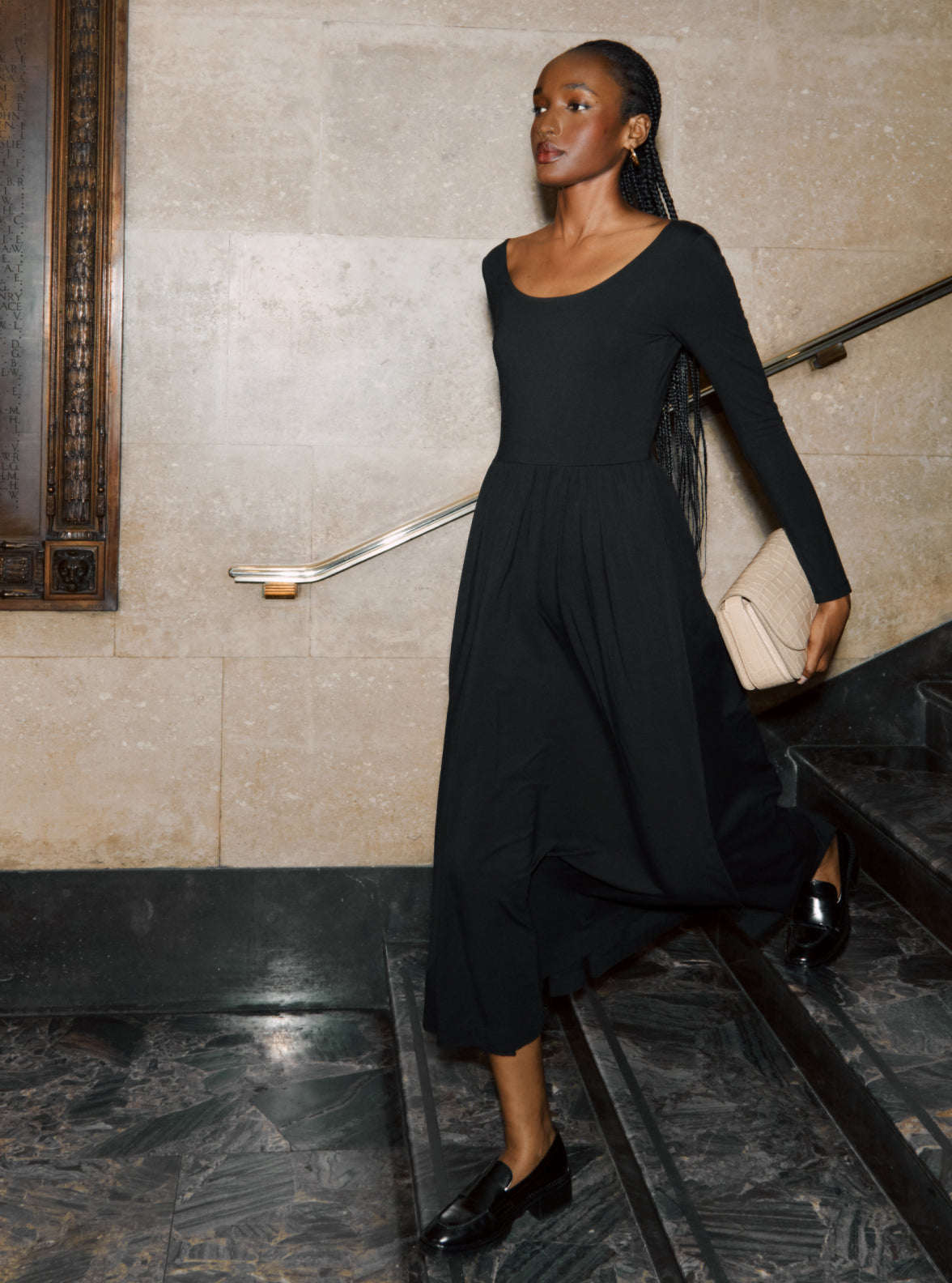 Long Sleeve Scoop Neck Dress