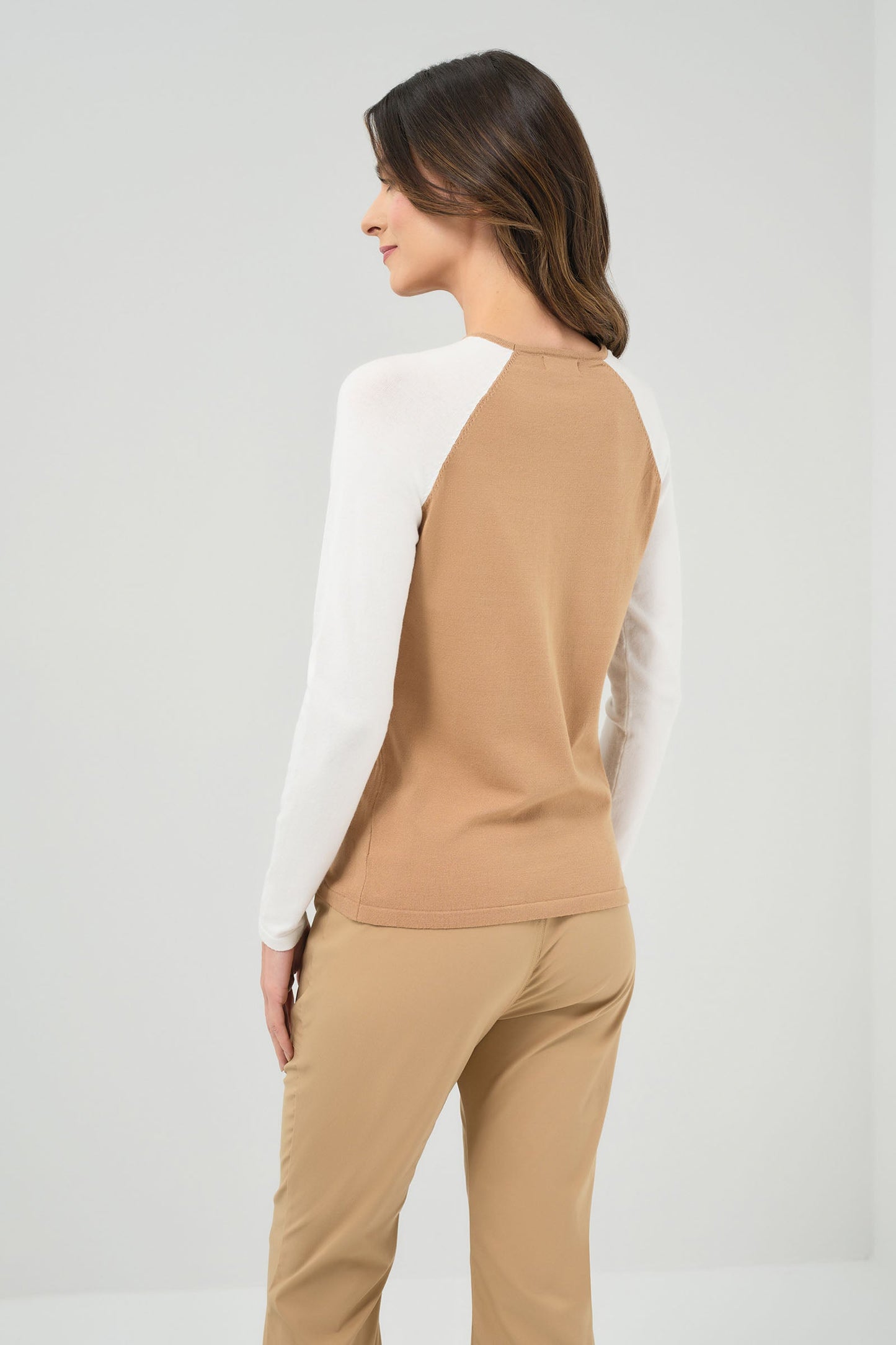 Connie Sweater Knit Baseball Sleeve Shirt