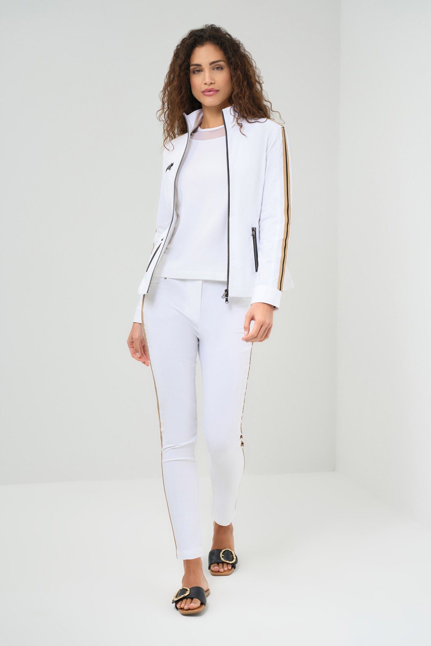 Justine Side-Stripe Racer Jacket