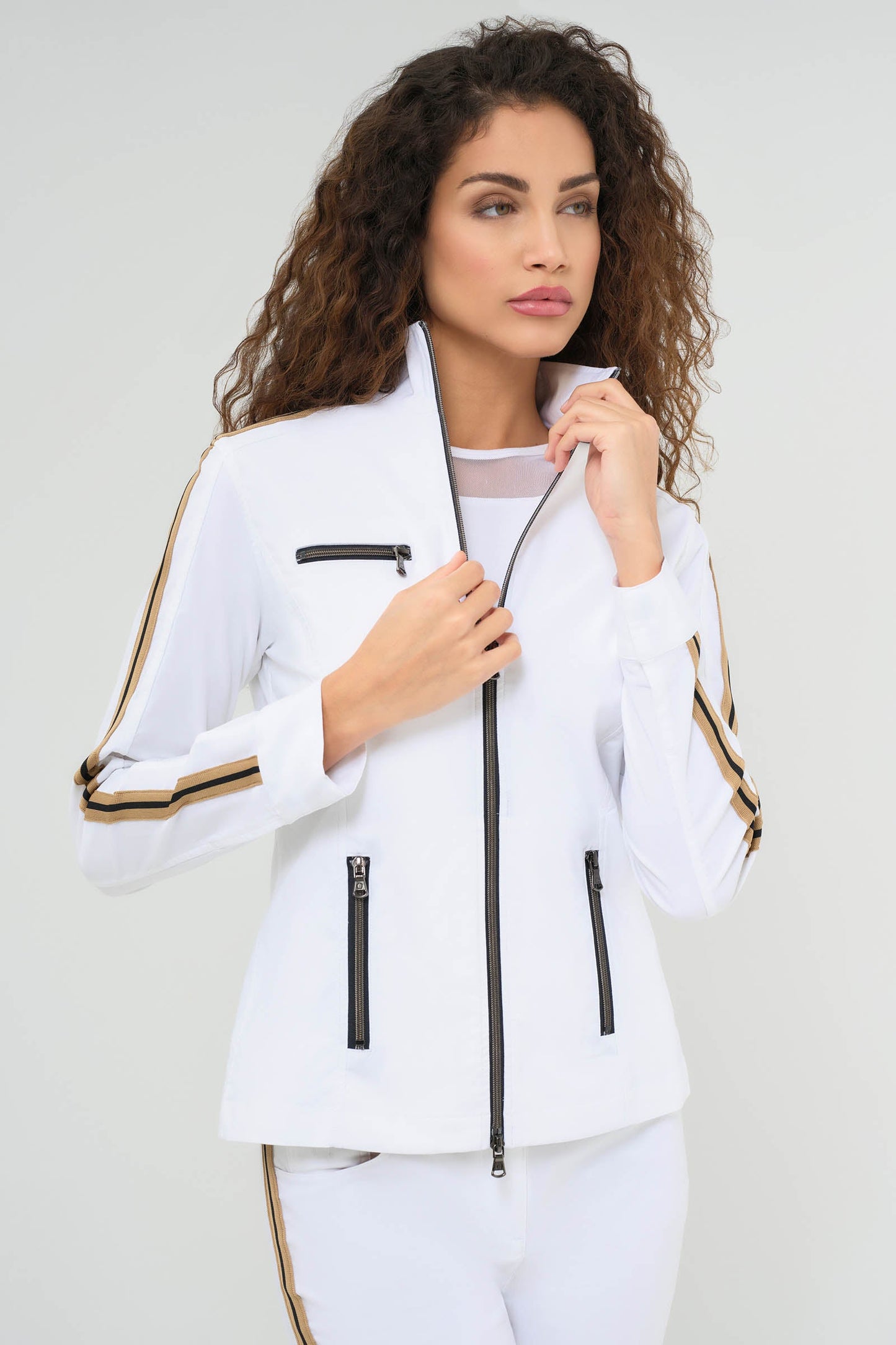 Justine Side-Stripe Racer Jacket