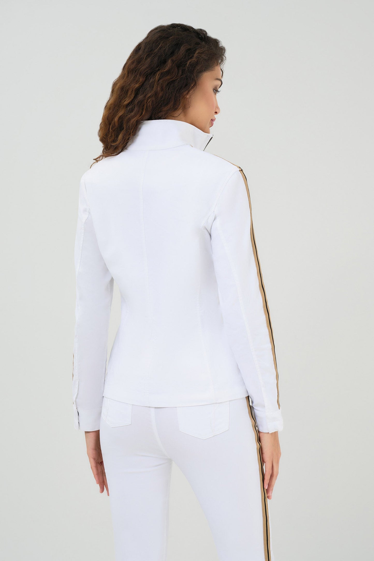 Justine Side-Stripe Racer Jacket