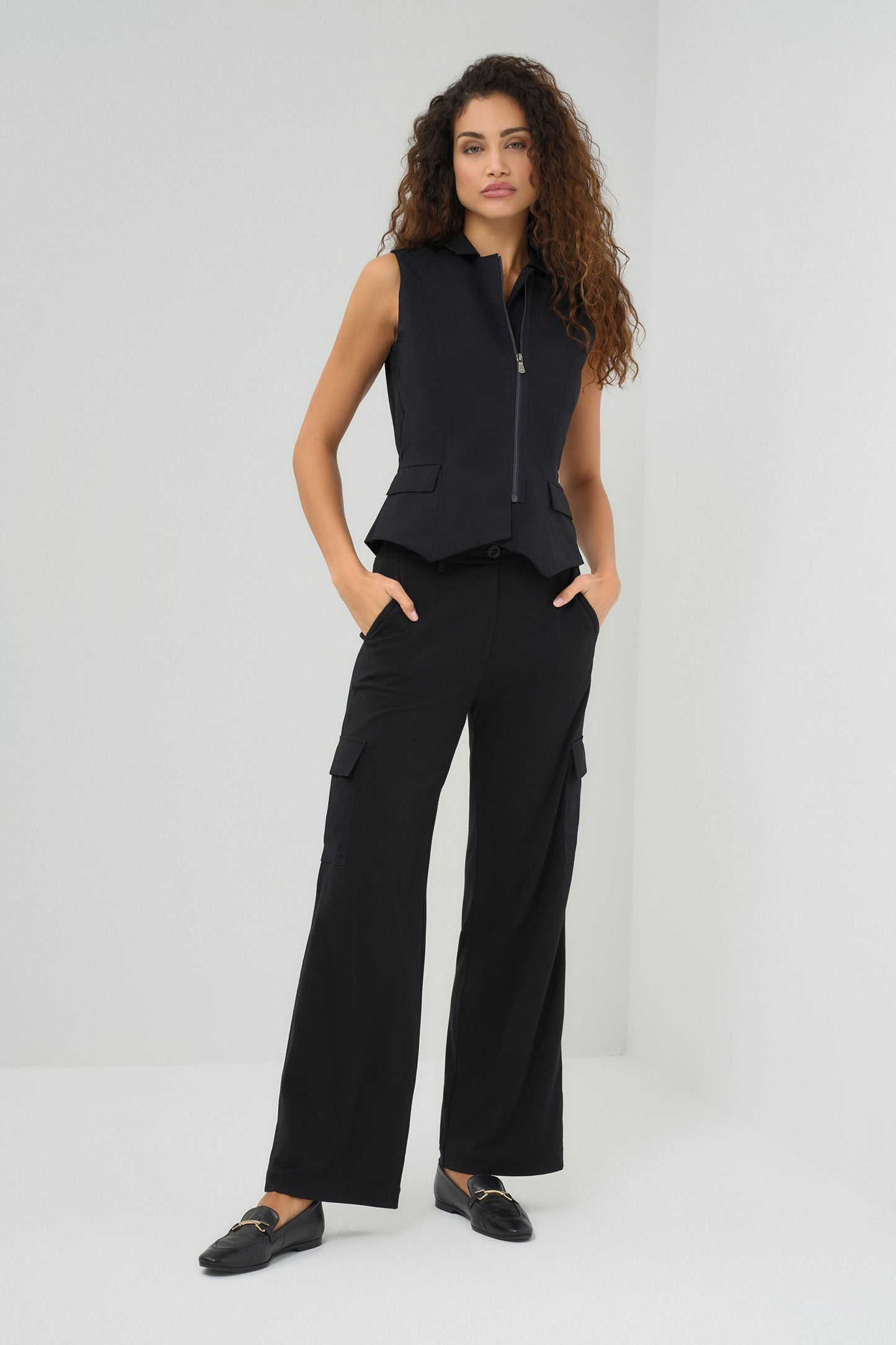 Julia Wide Leg Cargo Pant Black