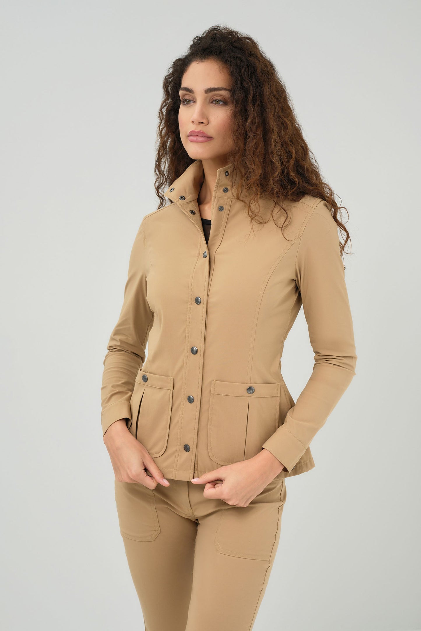 Jane Stretch Snap Front Jacket