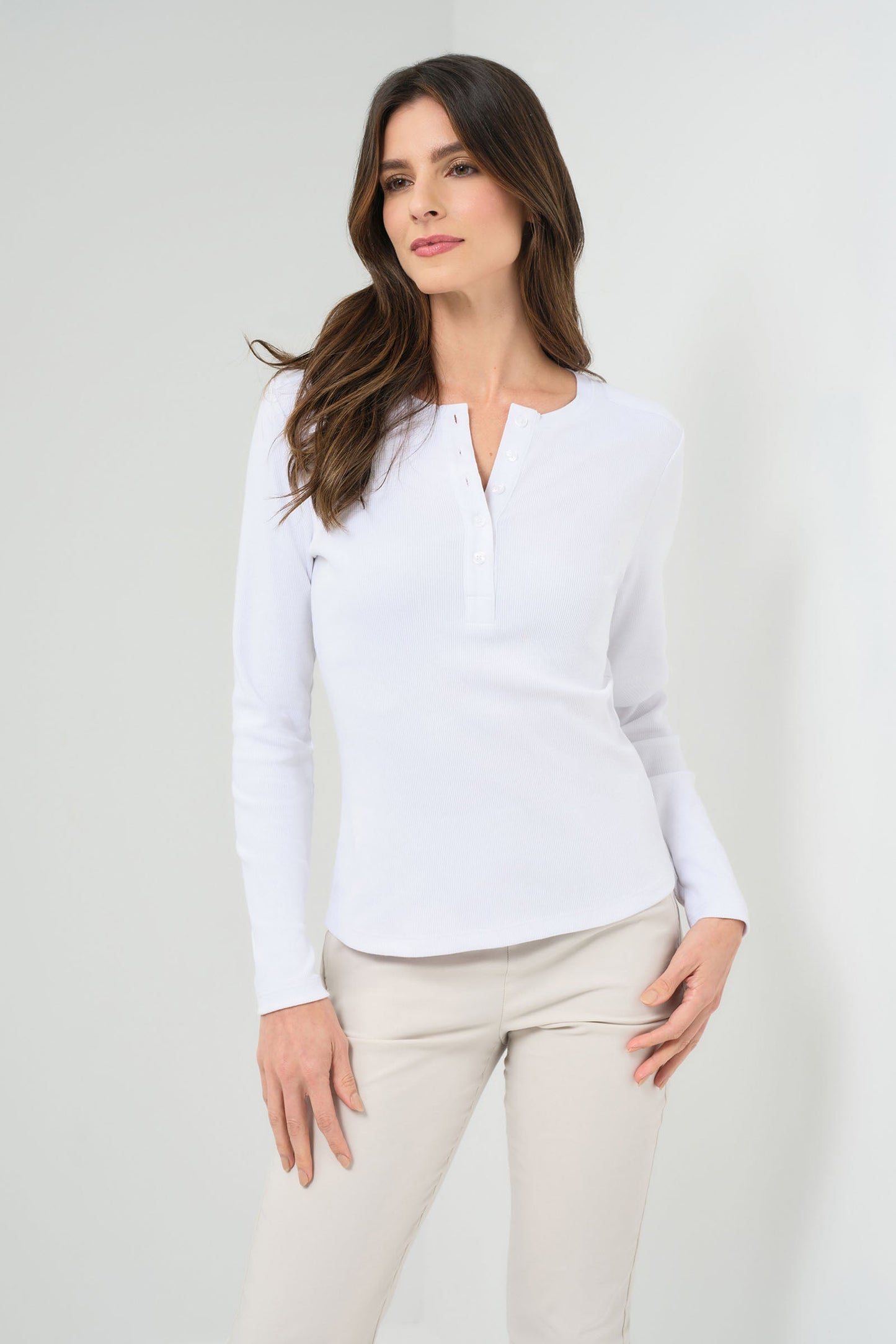 Polina Ribbed Henley Top