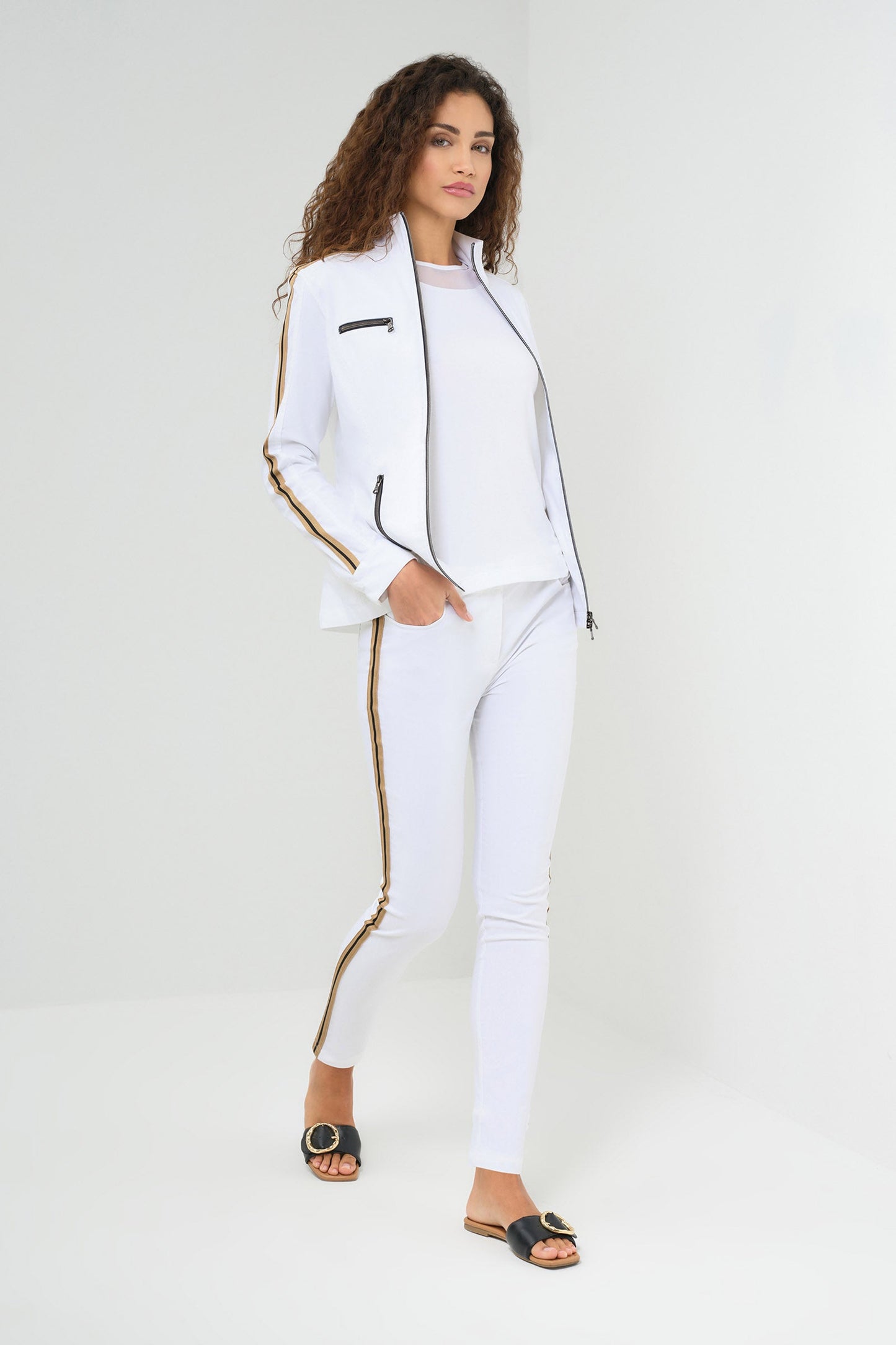 Luli Stripe Performance Cotton Skinny Pant