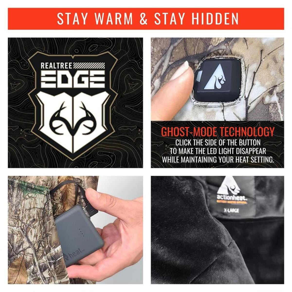 Open Box ActionHeat 5V Battery Heated Hunting Hoodie Sweatshirt