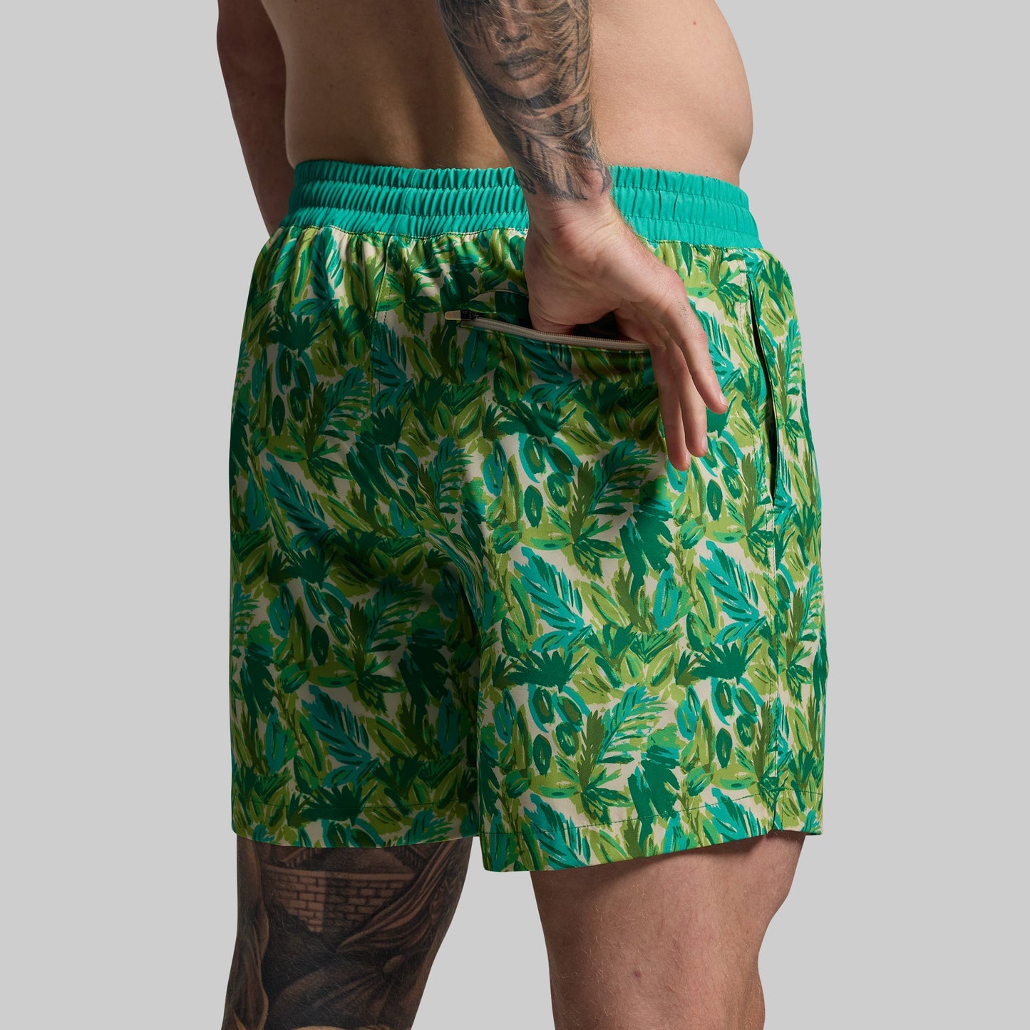 Deep Dive Swim Short (Under the Palms)