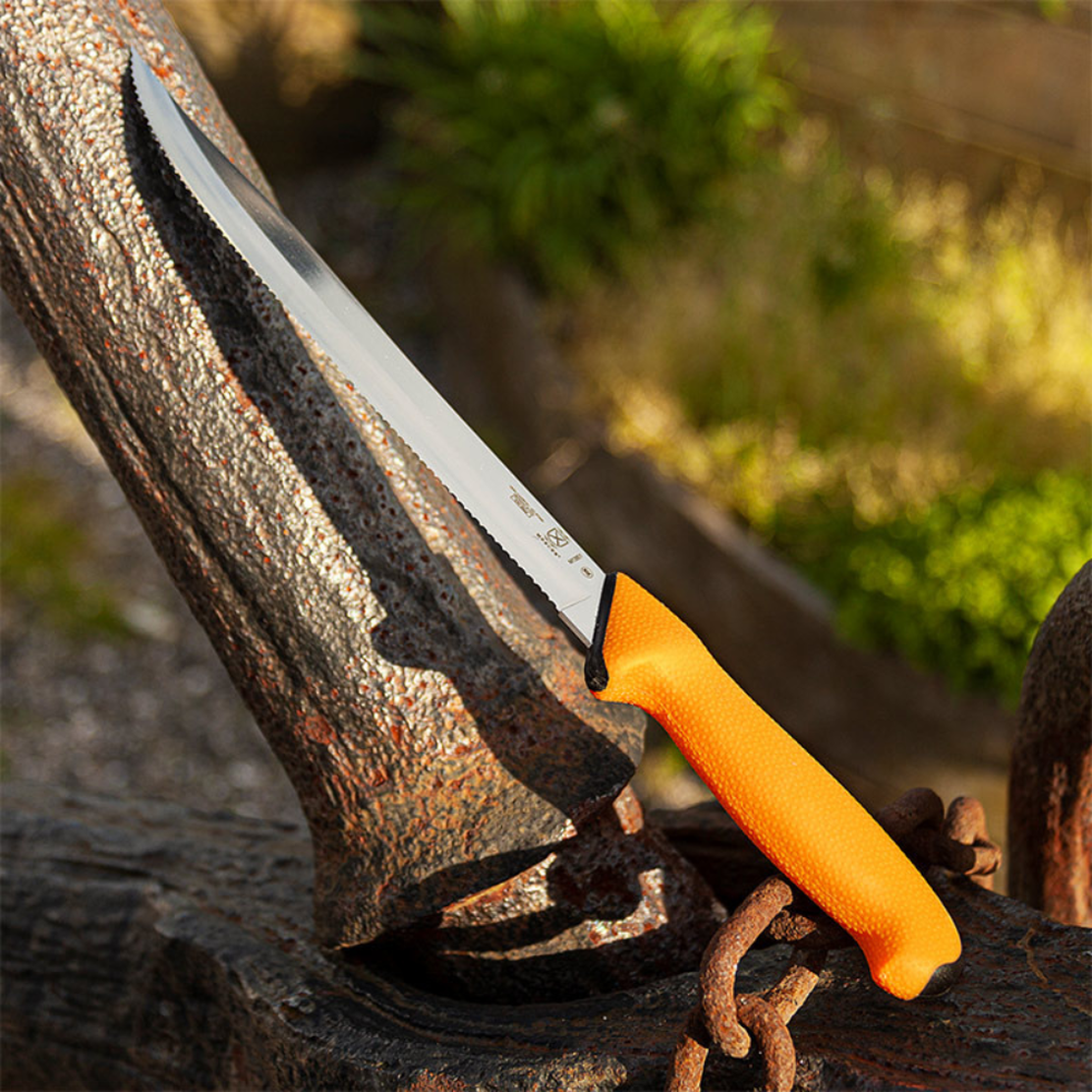MERCER SPORT Orange Sport Handle Utility Fishing Scalloped Slicer 9" Knife