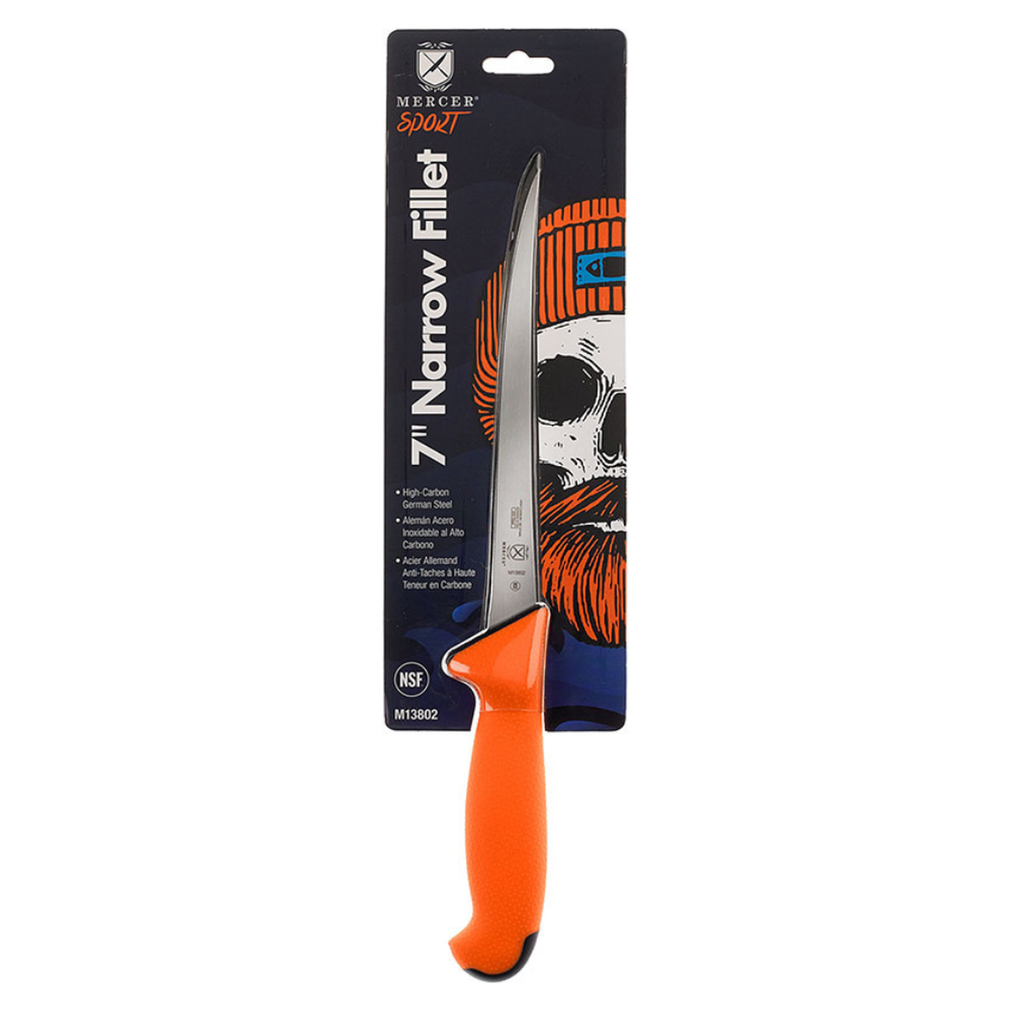MERCER SPORT Orange Sport Handle Narrow Fillet 7" Knife