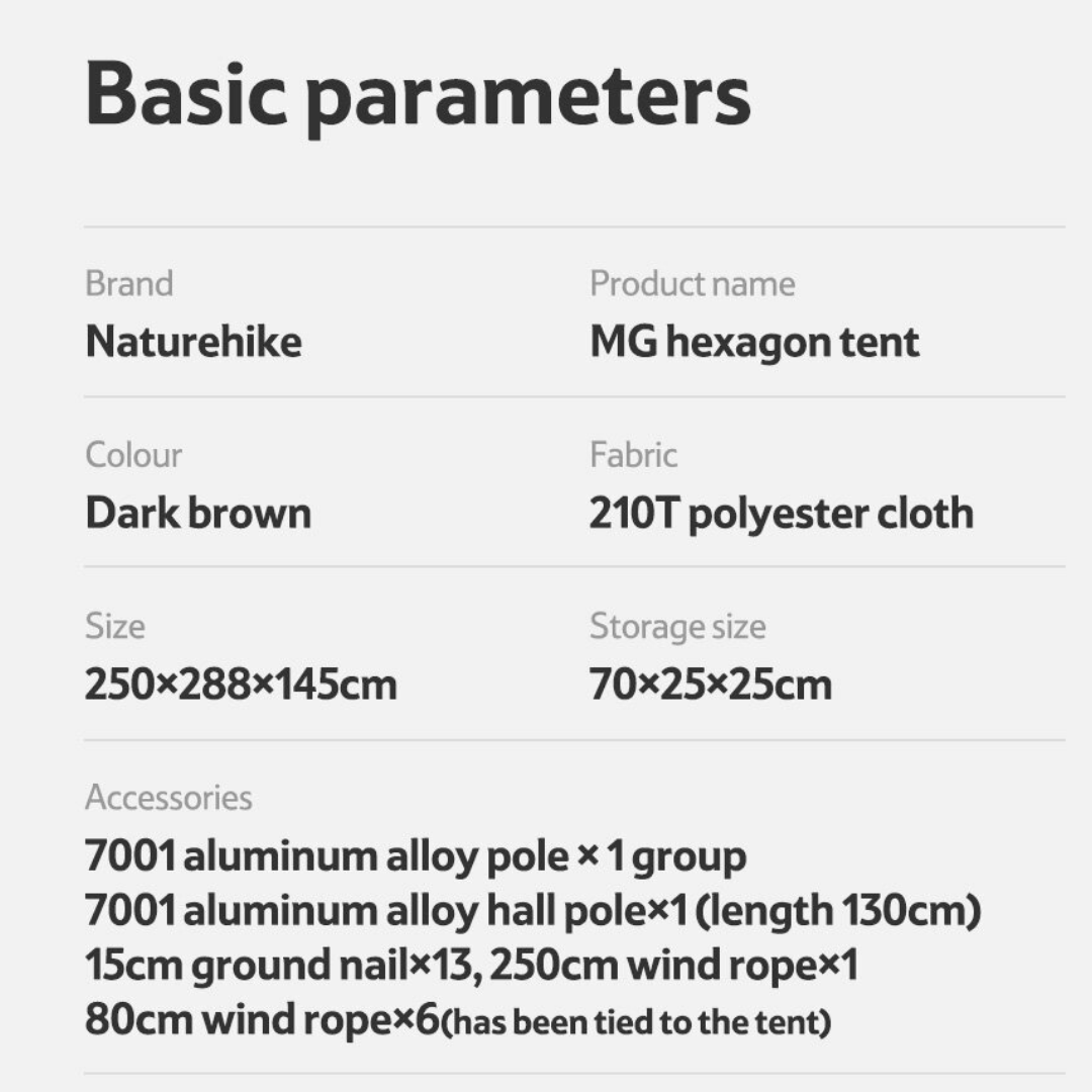 Naturehike MG Hexagonal Tent For 3-4 Persons