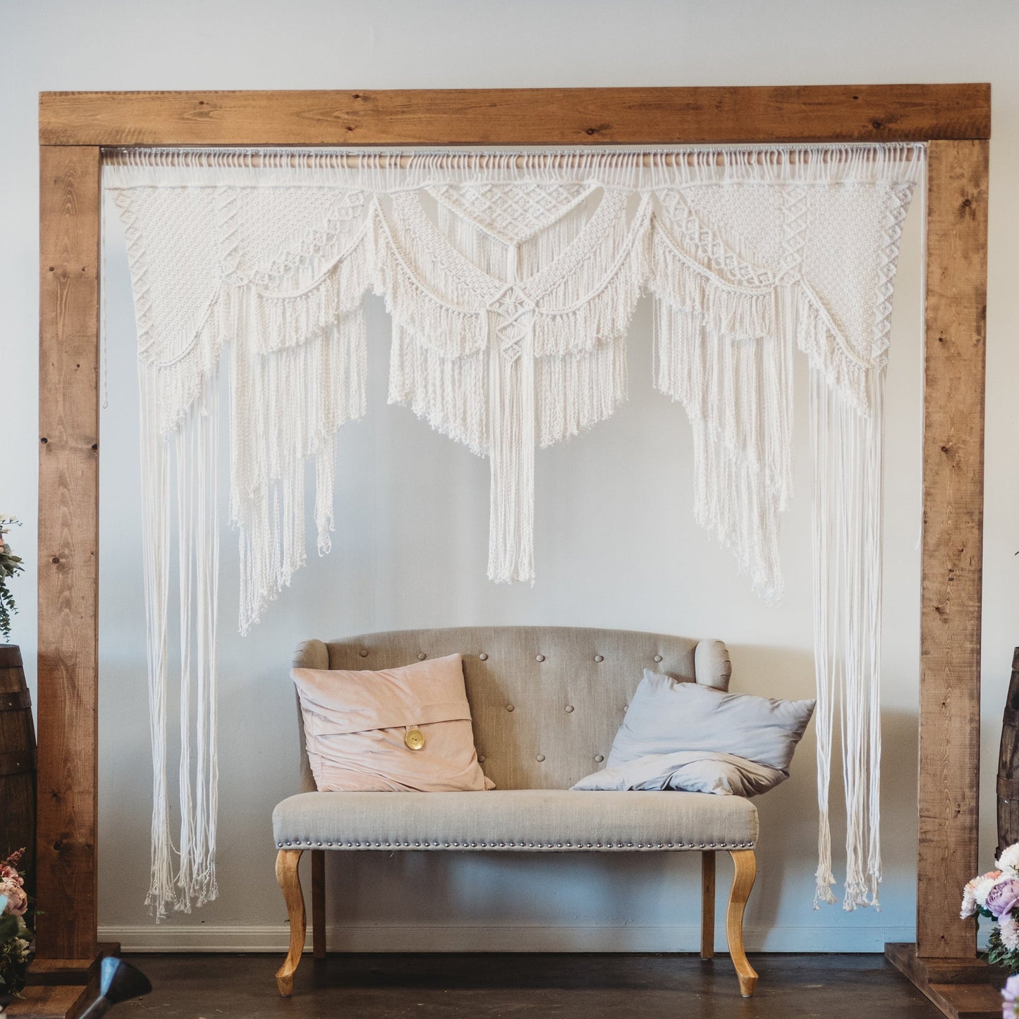 Macrame Curtain Wedding Arbor