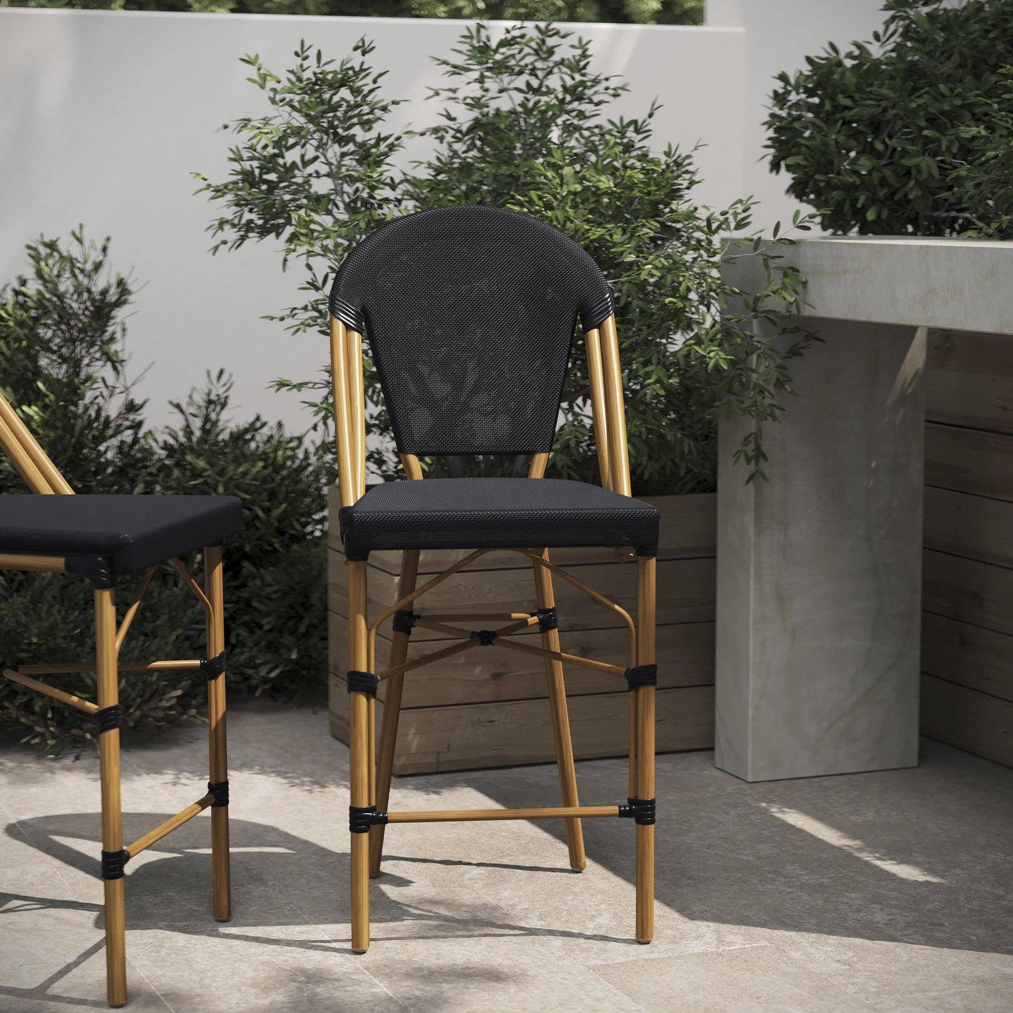 Marseille Stackable Indoor/Outdoor Bistro 26" High Counter Height Stool, Commercial Grade