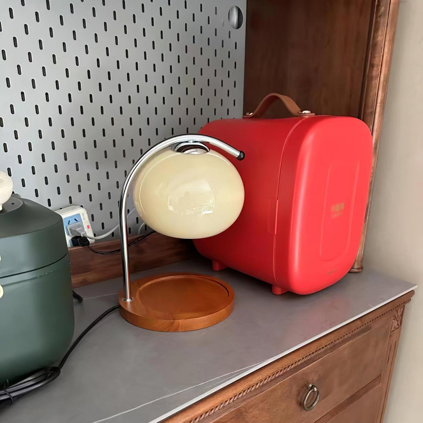 Candle Warmer Table Lamp With Glass Dome Shade