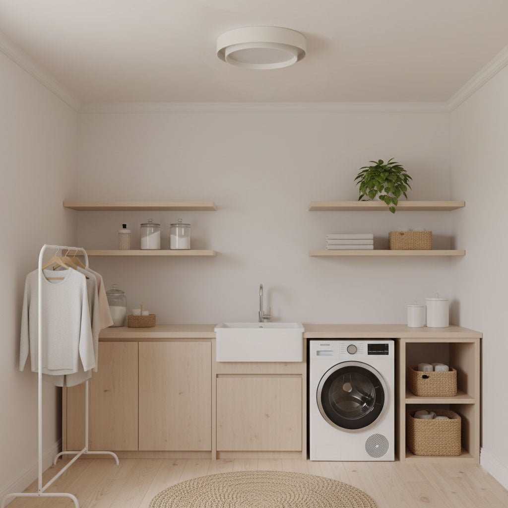 Modern Flush Mount Ceiling Light With Floating Ring Diffuser