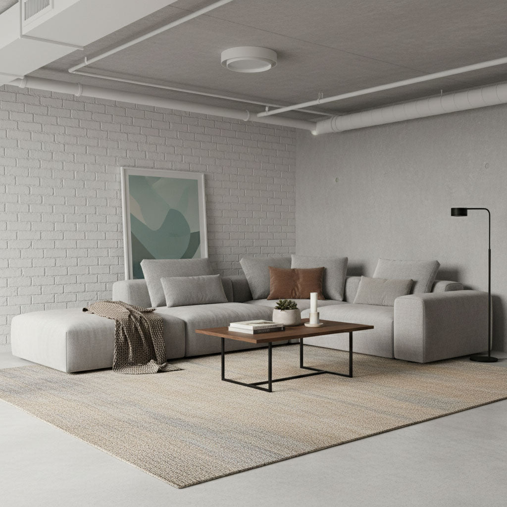Modern Flush Mount Ceiling Light With Floating Ring Diffuser