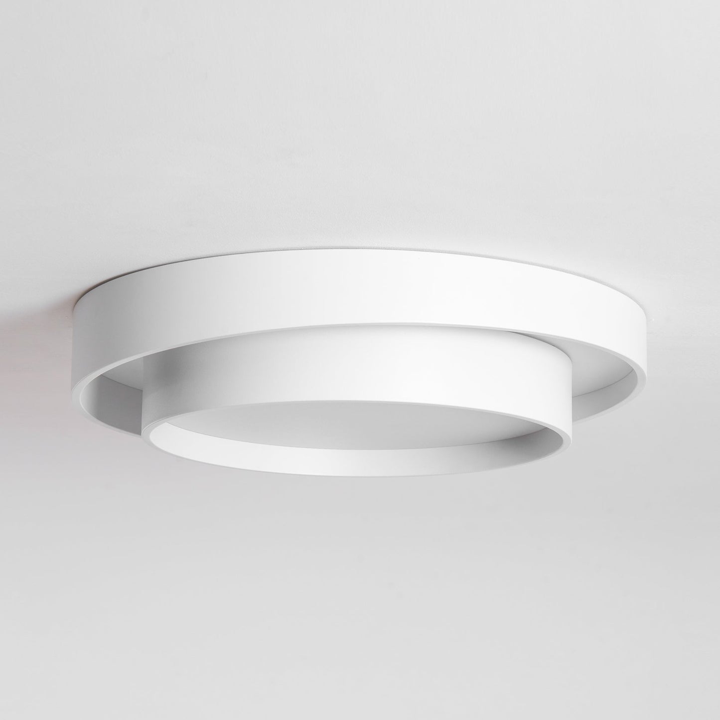Modern Flush Mount Ceiling Light With Floating Ring Diffuser