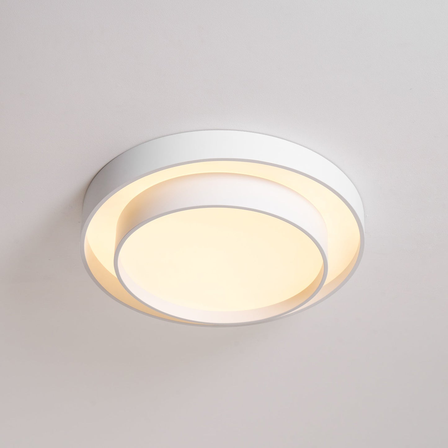 Modern Flush Mount Ceiling Light With Floating Ring Diffuser