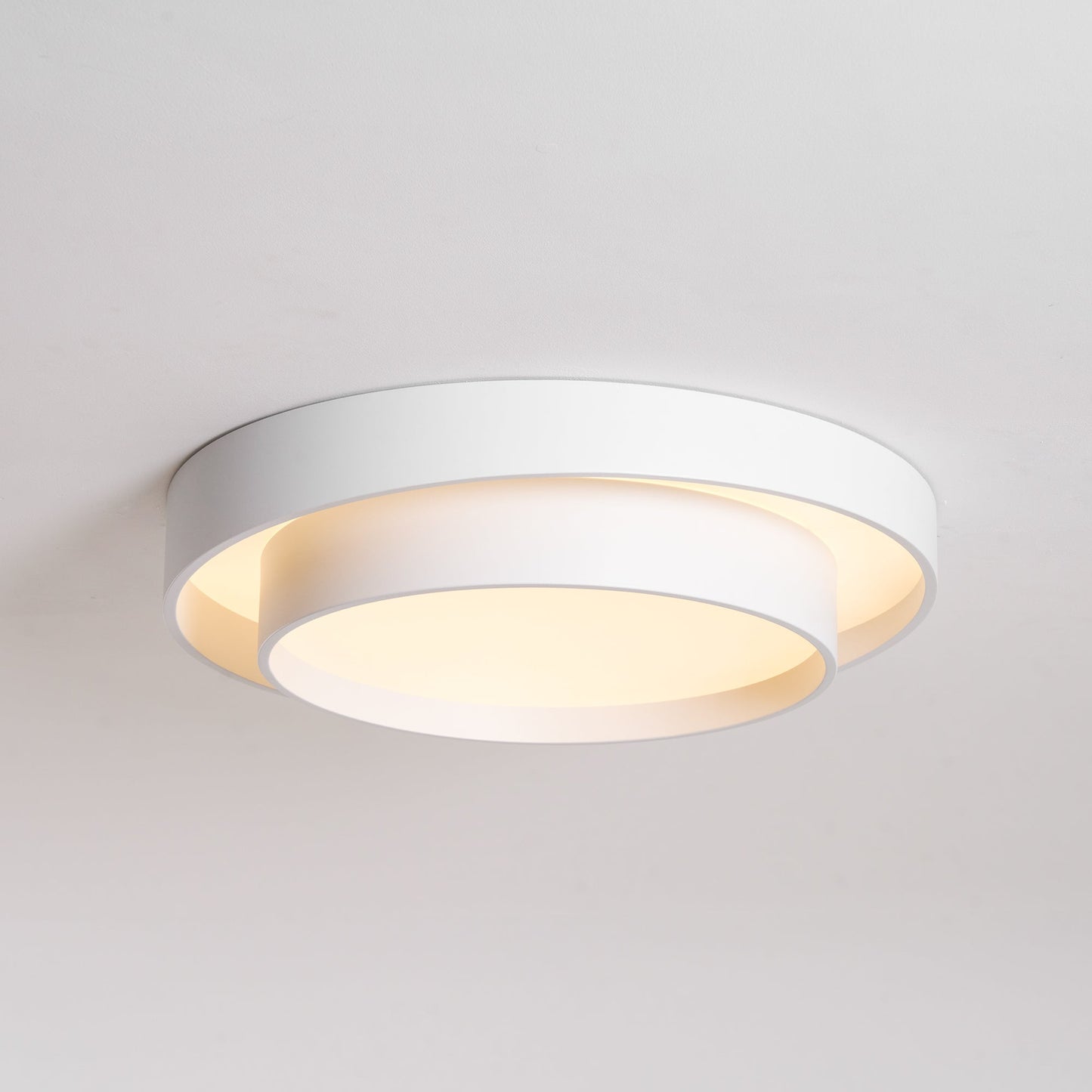 Modern Flush Mount Ceiling Light With Floating Ring Diffuser