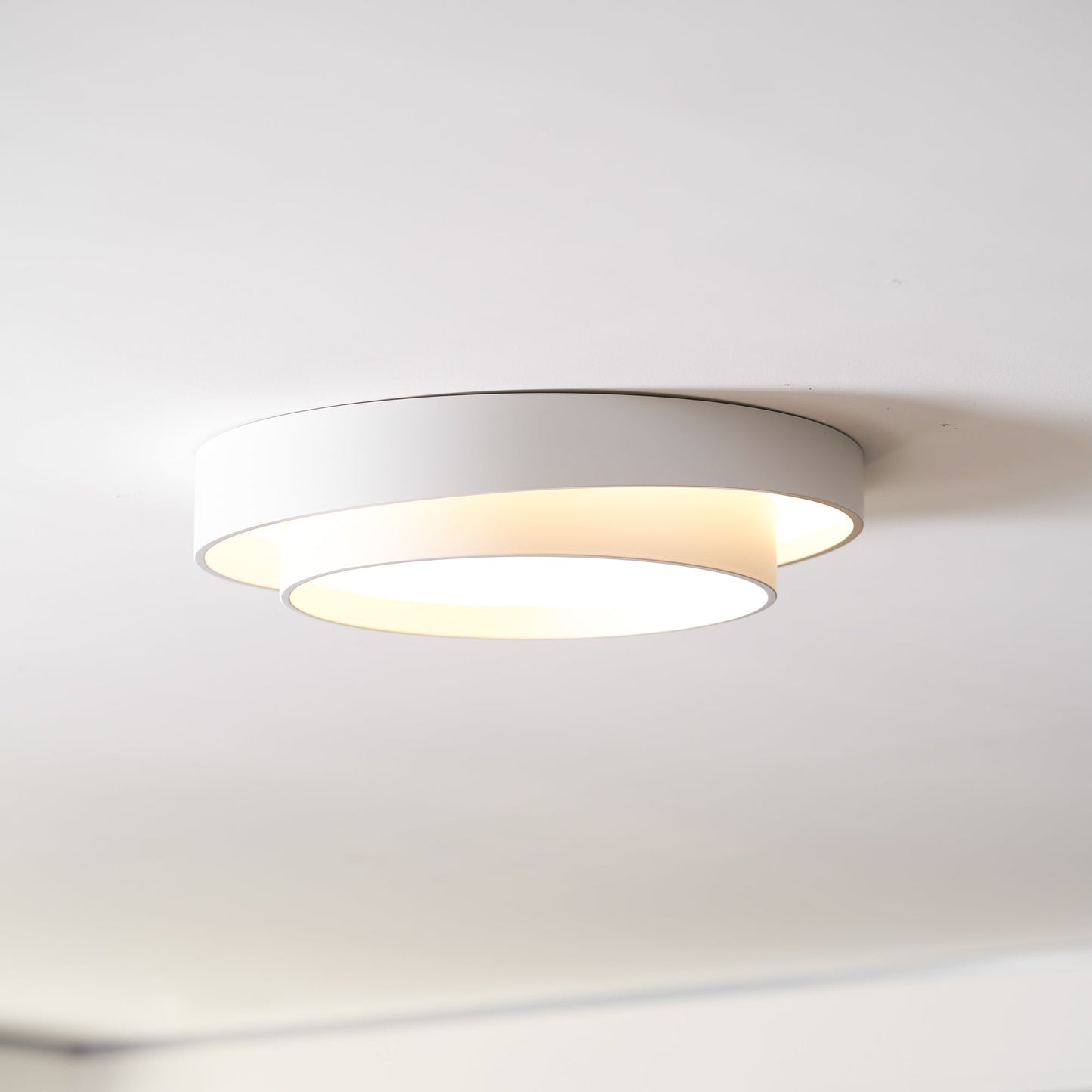 Modern Flush Mount Ceiling Light With Floating Ring Diffuser