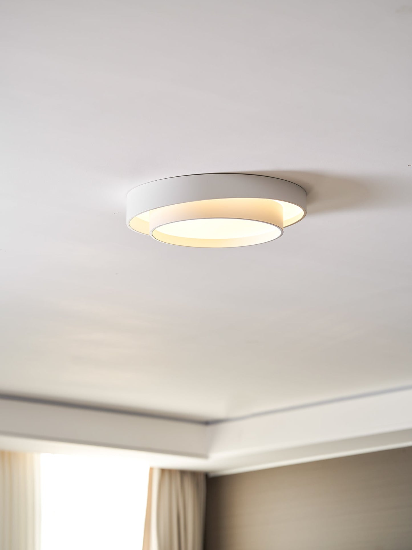 Modern Flush Mount Ceiling Light With Floating Ring Diffuser