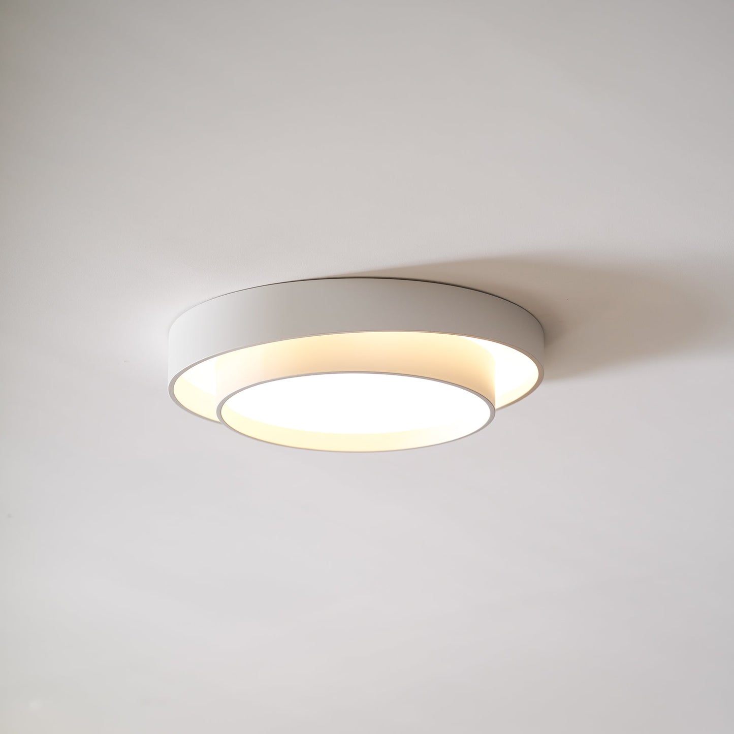 Modern Flush Mount Ceiling Light With Floating Ring Diffuser