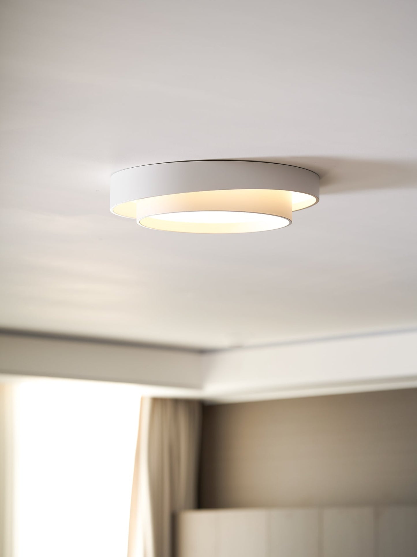 Modern Flush Mount Ceiling Light With Floating Ring Diffuser