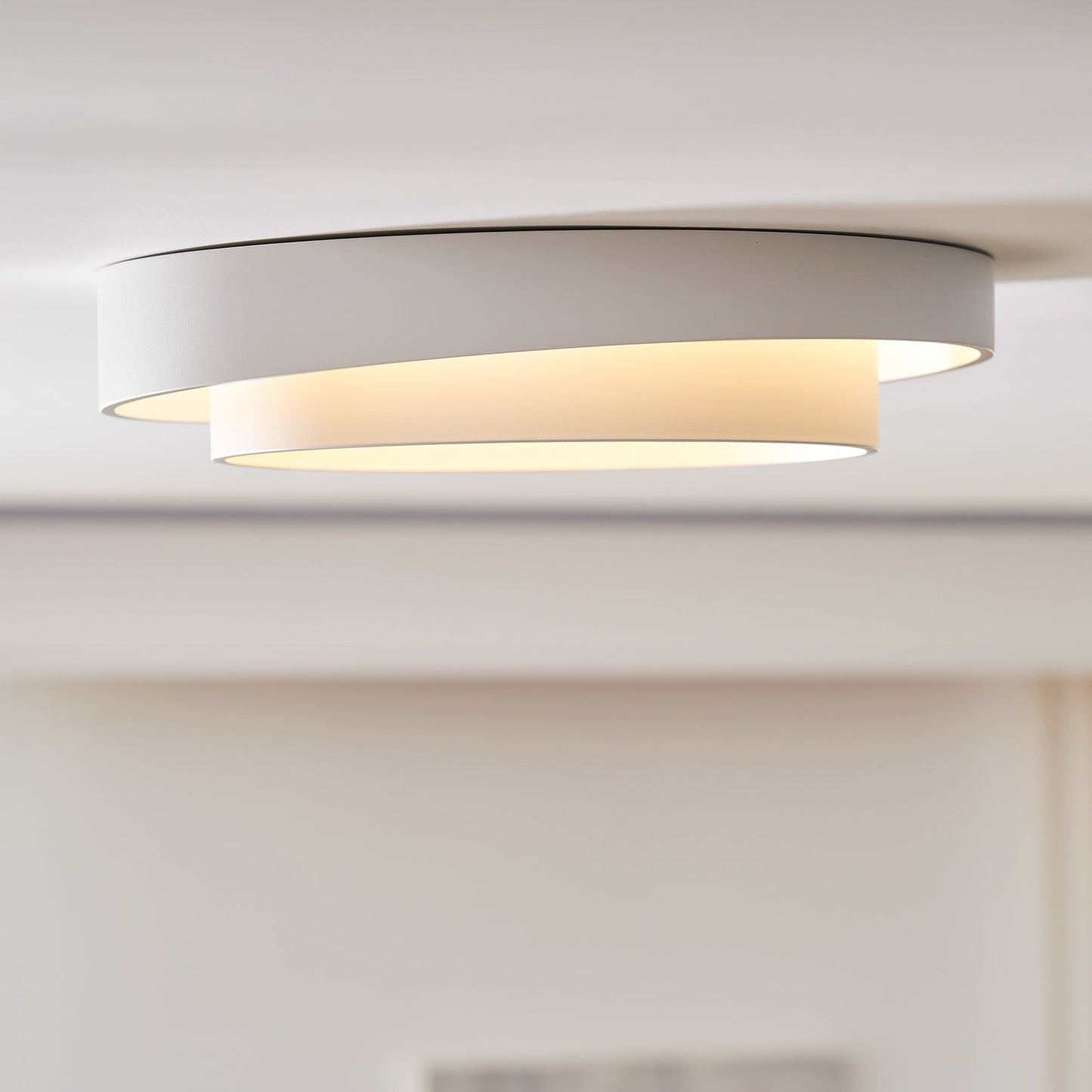 Modern Flush Mount Ceiling Light With Floating Ring Diffuser