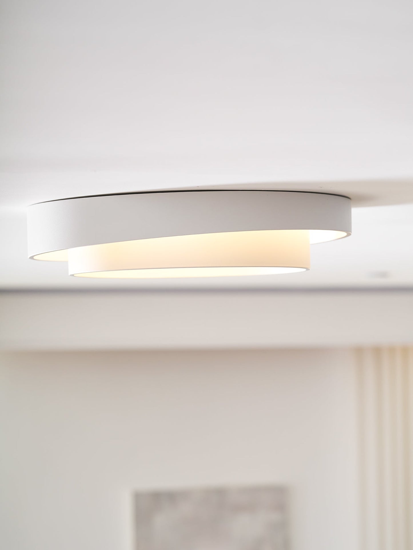 Modern Flush Mount Ceiling Light With Floating Ring Diffuser