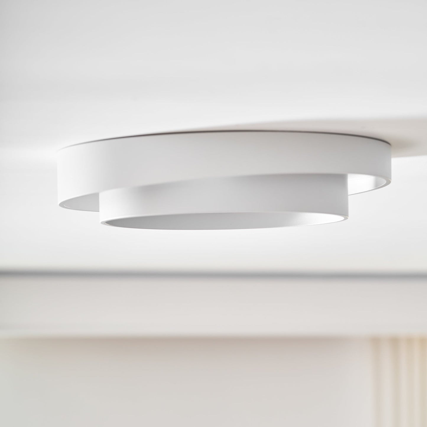 Modern Flush Mount Ceiling Light With Floating Ring Diffuser