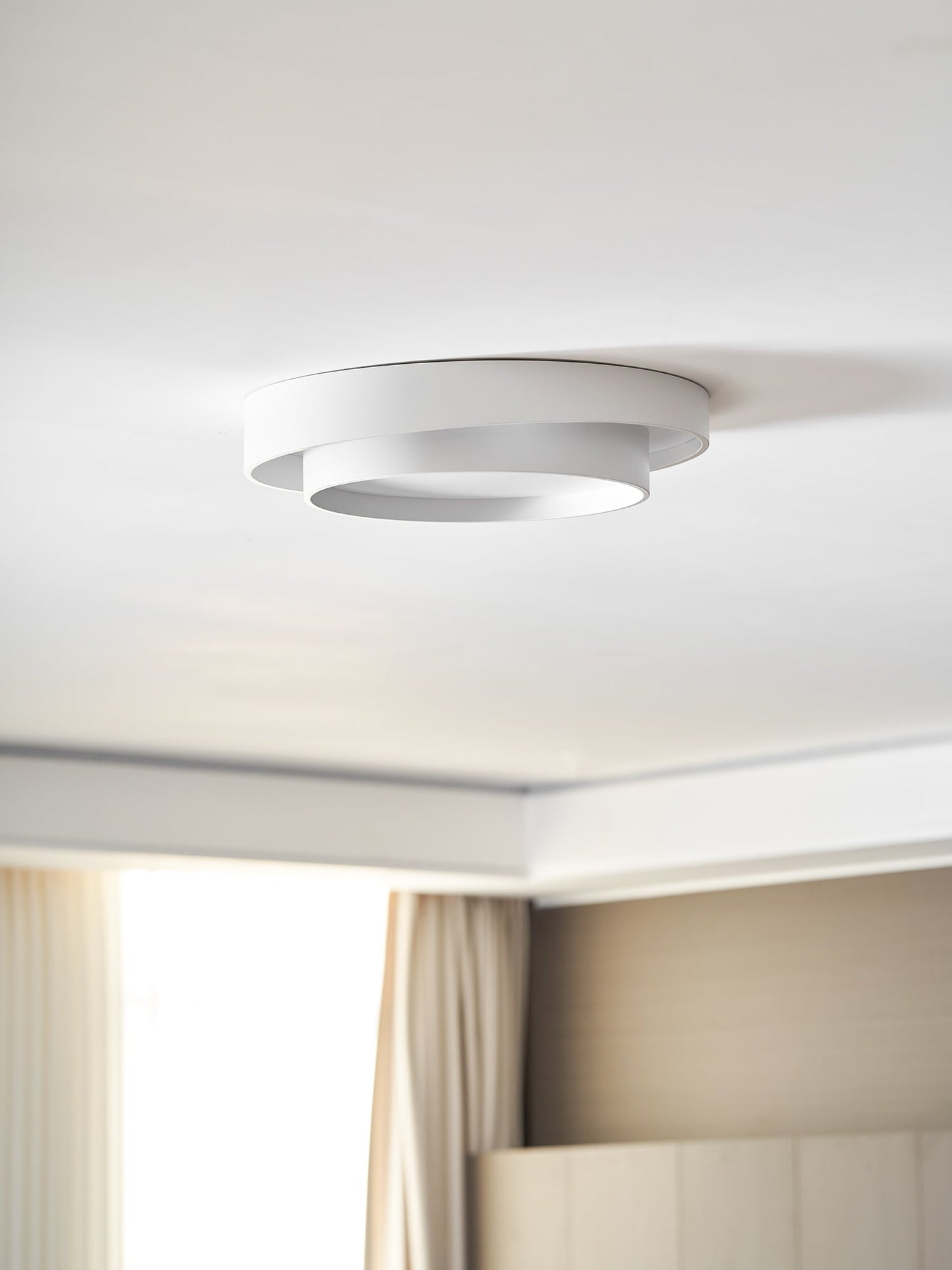 Modern Flush Mount Ceiling Light With Floating Ring Diffuser