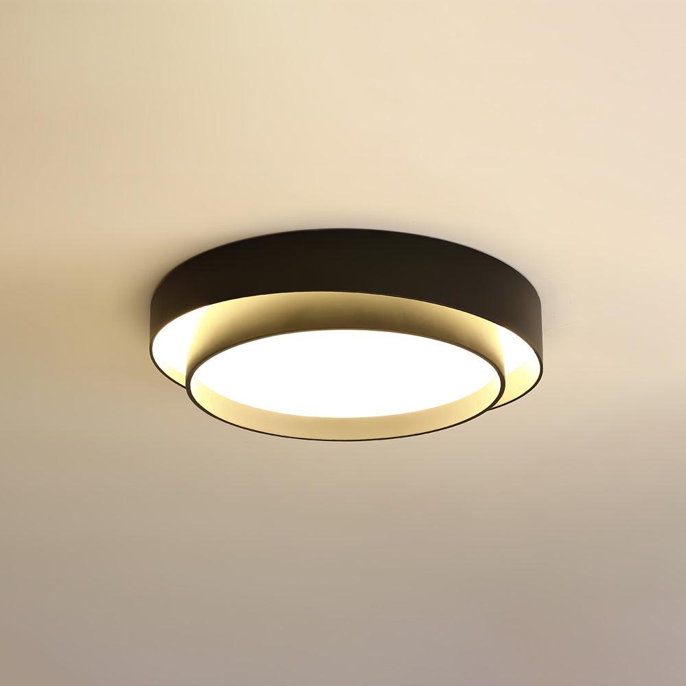 Modern Flush Mount Ceiling Light With Floating Ring Diffuser