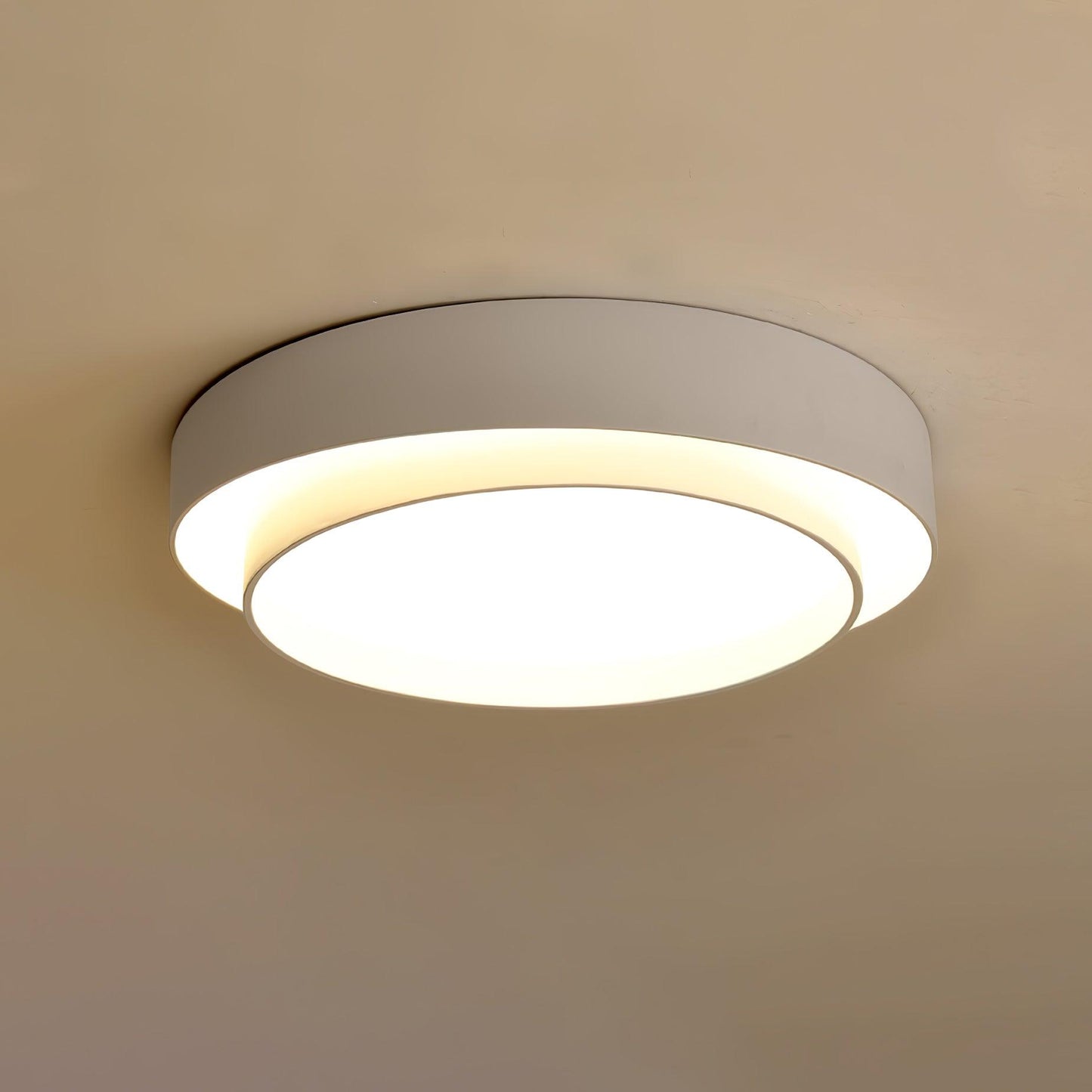 Modern Flush Mount Ceiling Light With Floating Ring Diffuser