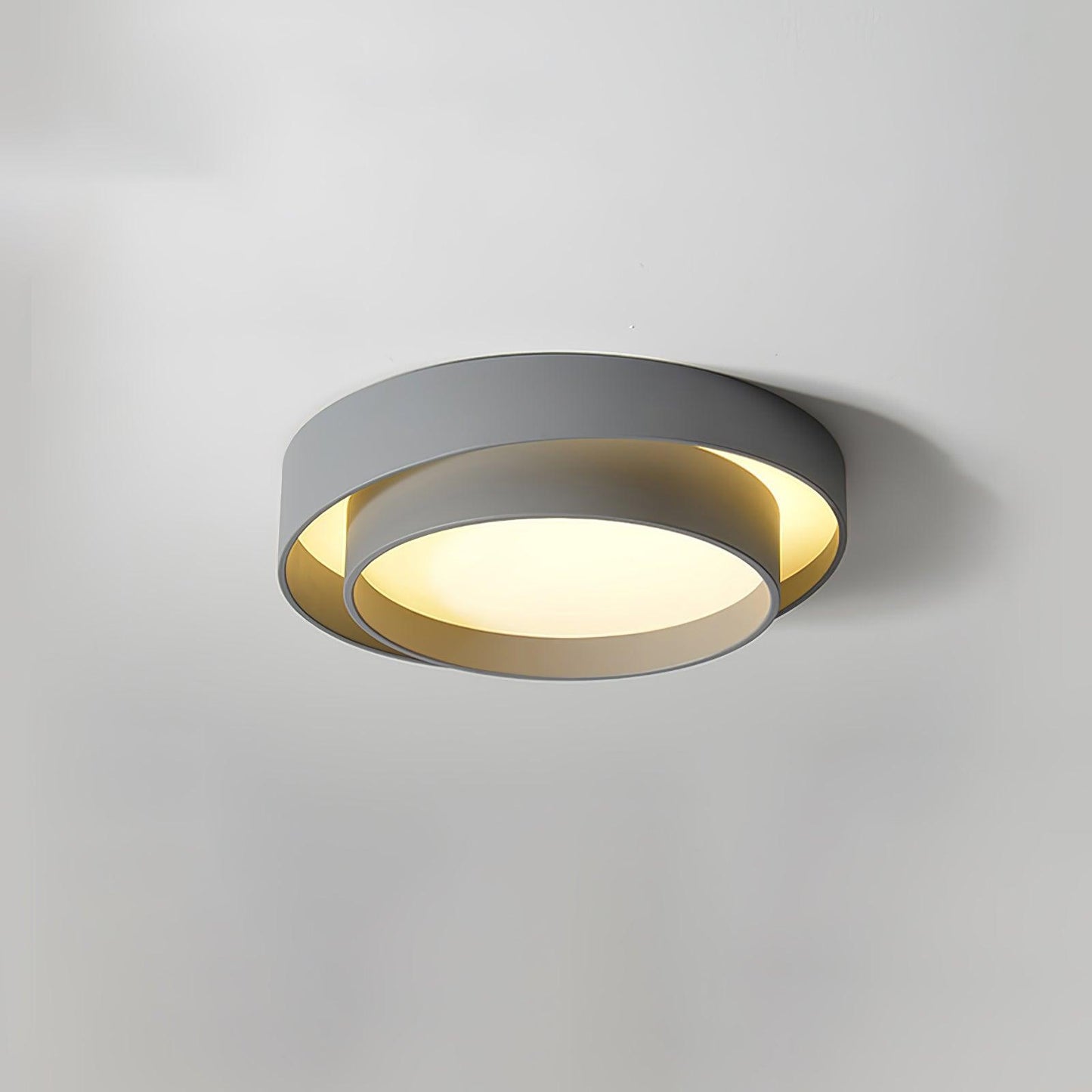 Modern Flush Mount Ceiling Light With Floating Ring Diffuser
