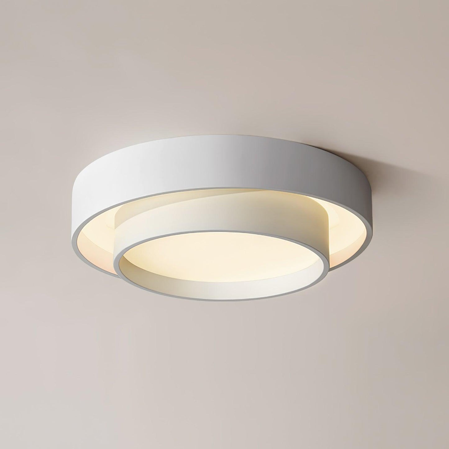 Modern Flush Mount Ceiling Light With Floating Ring Diffuser