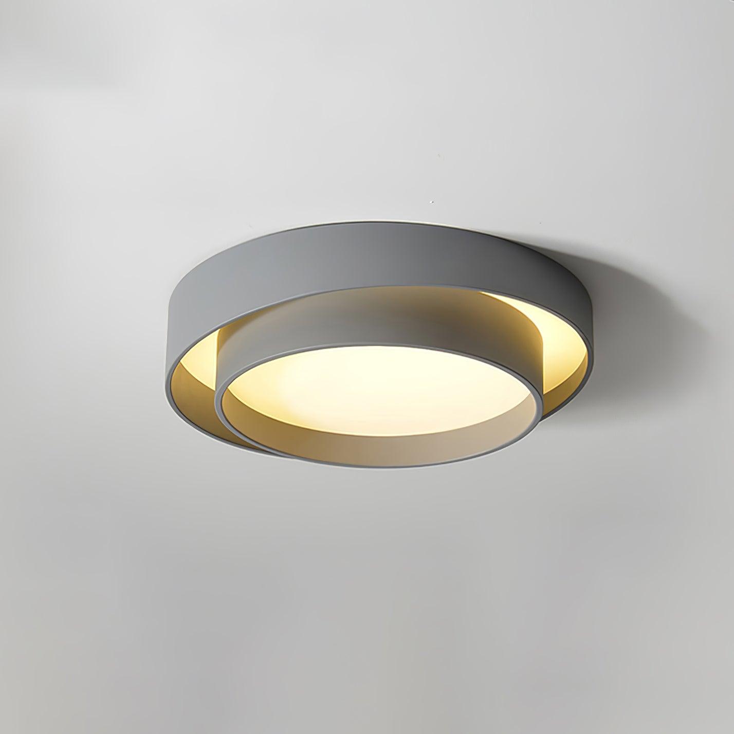 Modern Flush Mount Ceiling Light With Floating Ring Diffuser