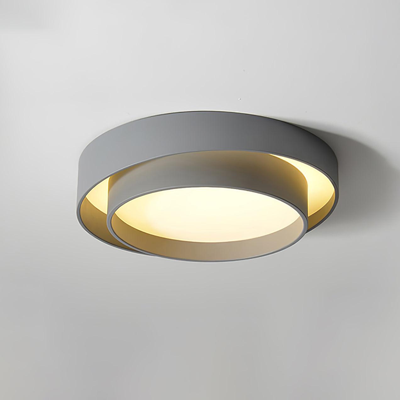 Modern Flush Mount Ceiling Light With Floating Ring Diffuser