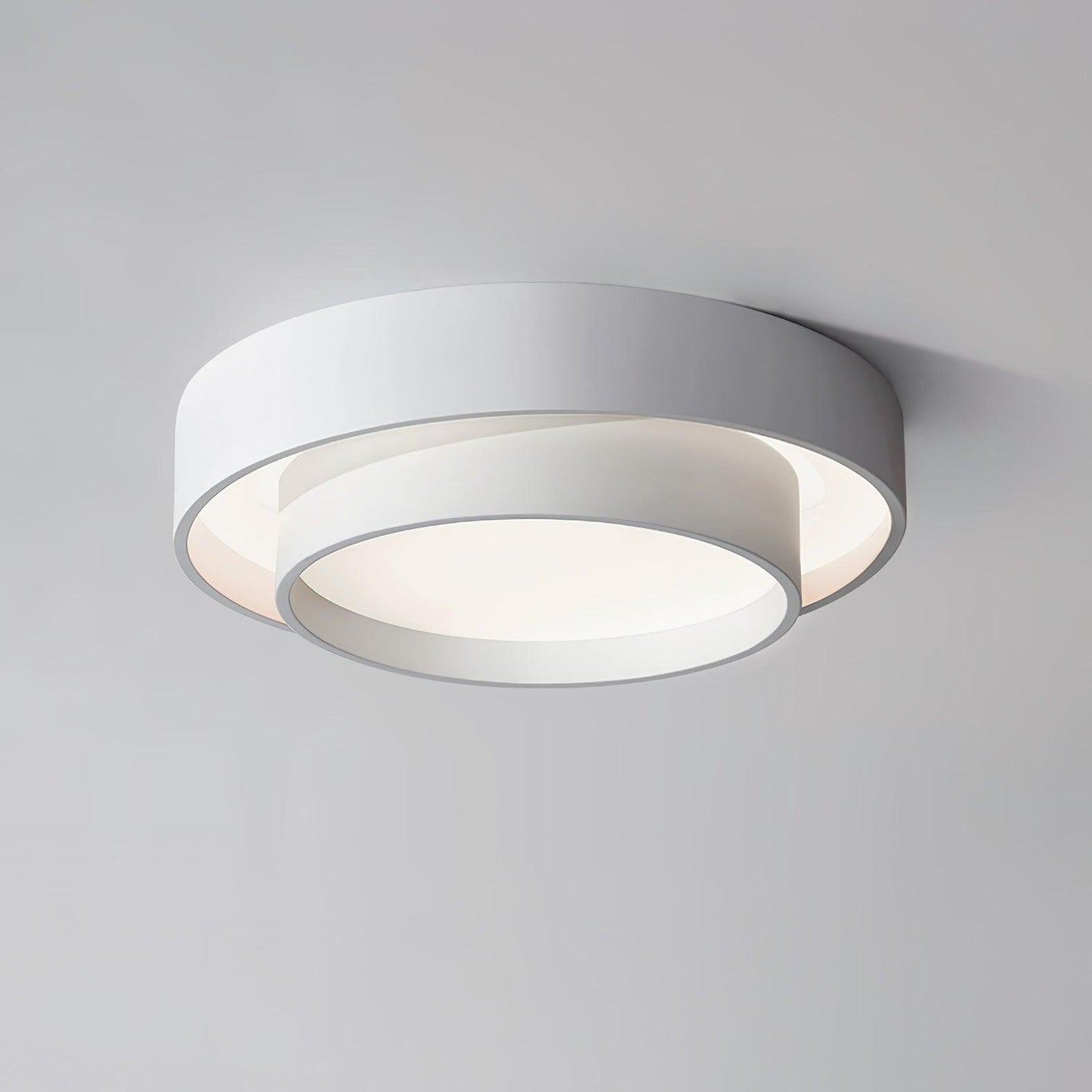 Modern Flush Mount Ceiling Light With Floating Ring Diffuser