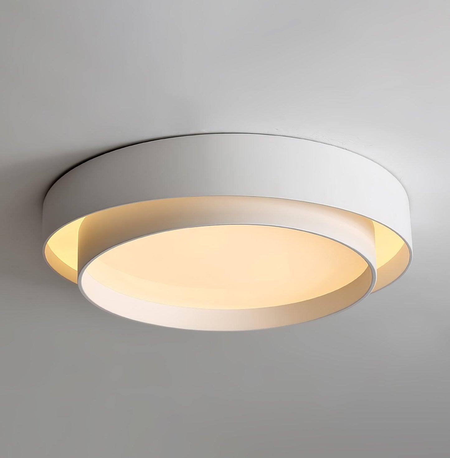 Modern Flush Mount Ceiling Light With Floating Ring Diffuser
