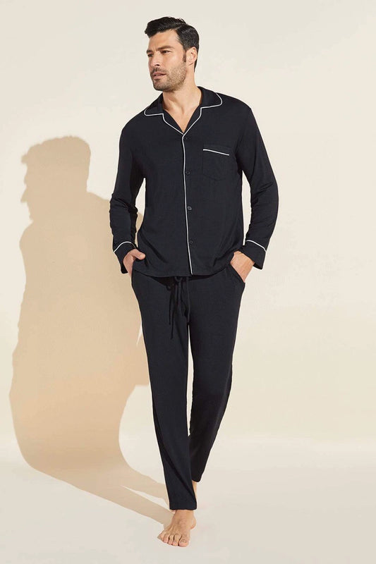 Men Milk Fiber Long sleeves Pajama Set